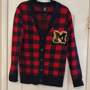 Women's Disney Red and Black Checkered Sweater
